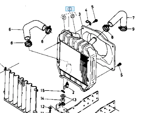 [15262-72060] Radiateur avec bouchon kubota b5100 15262-72060 b5001