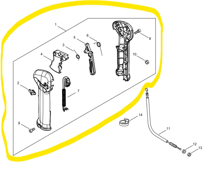 [P100-007150] Poignée de gaz complète Echo SRM237TESU P100-007150, P100007150, ECP100007150