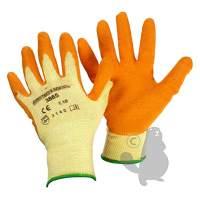 [980-8207] Paire de gants rosiers taille 10/L en latex condensé sur support coton pouce et index renforcés. N, 9808207, 980-8207