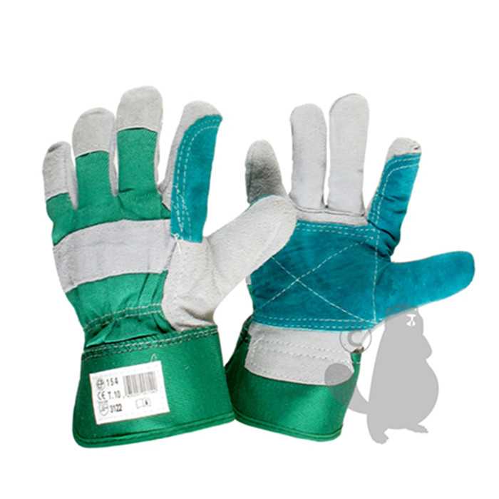 Paire de gants de manutention en croute de vachette doublée coton de taille 10/L. Norme CE EN420 e, 9808201, 980-8201