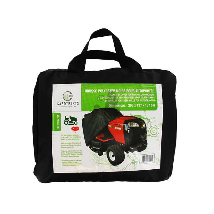 Housse pour autoportée à éjection latérale en polyester noire. Dimensions: 177 x 110 x 110 ., 9102492, 910-2492