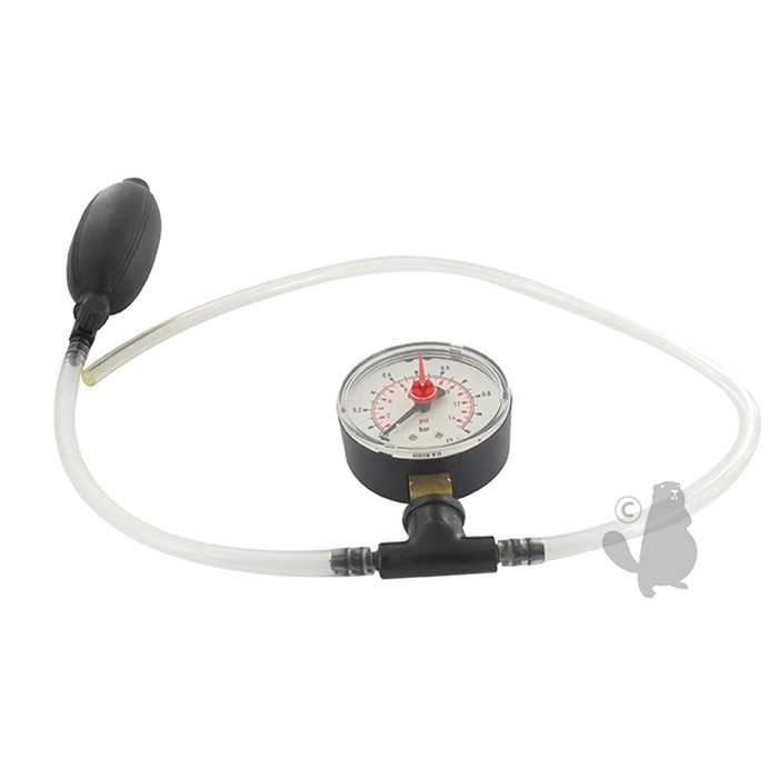 [920-6910] Poire de contrôle détanchéité avec manomètre pour vérification des carburateurs à membranes et des c, 9206910, 920-6910