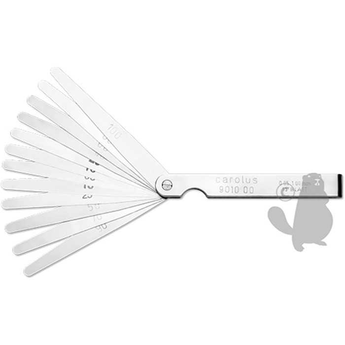 Jeu de cales dépaisseurs avec protection repliable. Comprend 13 Lames de 0.05 à 1.00 mm de longueu, 9208486, 920-8486