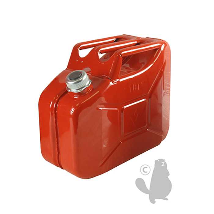 Jerrican métallique 10 litres. Peinture extérieure à la poudre de couleur rouge. Traitement intérieu, 8307002, 830-7002