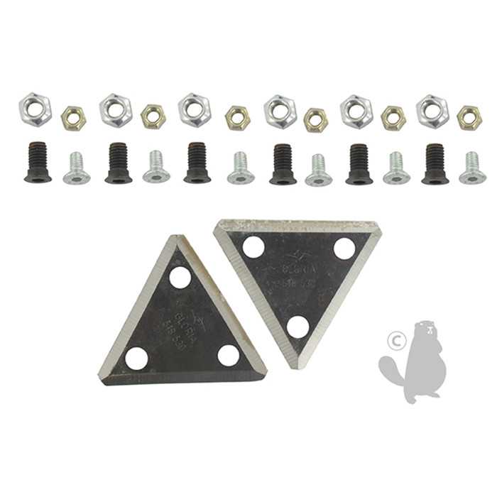 Jeu de 2 Couteaux pour broyeur GLORIA 82AB 12/81 83 80 81 79 79S 300 350 400L 500LS et 600L, 1304214, 130-4214