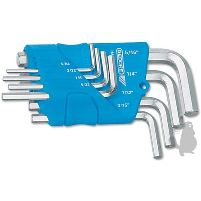 Jeu de clés mâles coudées au dimensions en pouces: 5/64 - 3/32 - 1/8 - 5/32 - 3/16 - 7/32 - 1/4 - 5/, 9208401, 920-8401