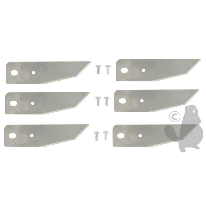 Jeu de 6 Lames inférieures pour robot avec 6 boulons et clé 119546 pour AL-KO Robolinho 100/3000/4, 1108343, 110-8343