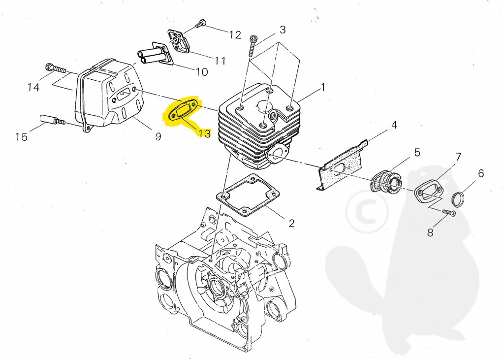 [22169-15212] Joint de pot échappement Shindaiwa 757, V104001610, SI2216915212, ECV104001610, 22169-15212, ECV104001610, 22169-15212