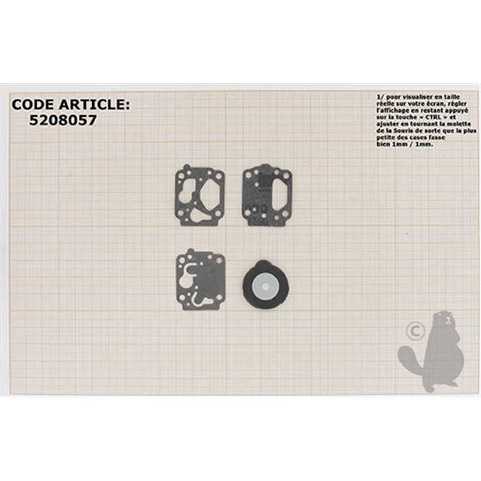 [TK11.] Kit membranes et joints carburateur adaptable KAWASAKI TH43. Remplace origine TEIKEI TK11., 5208057, 520-8057