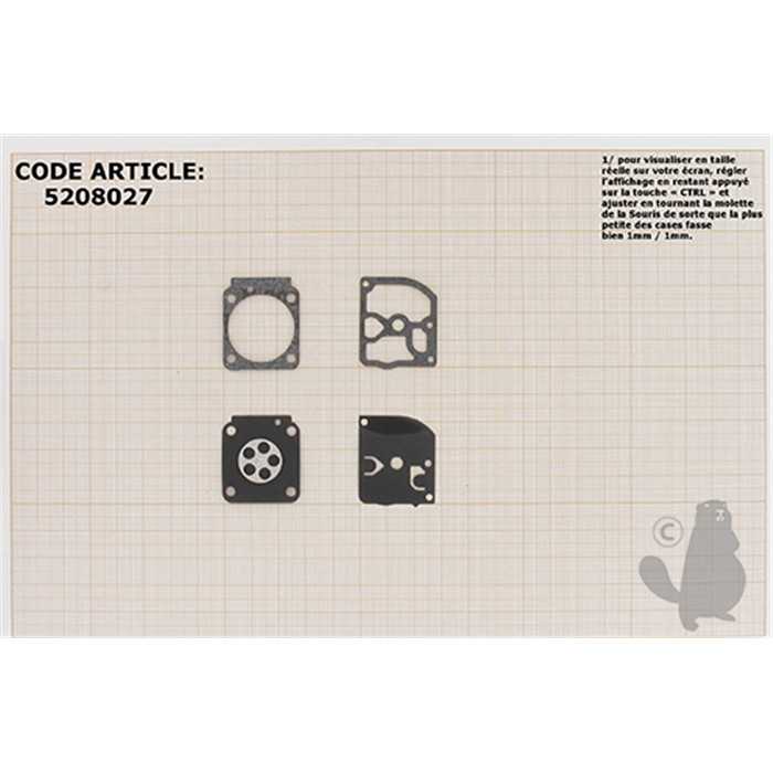 Kit membranes et joints carburateur adaptable STIHL BT121. Remplace origine GND-98., 5208027, 520-8027
