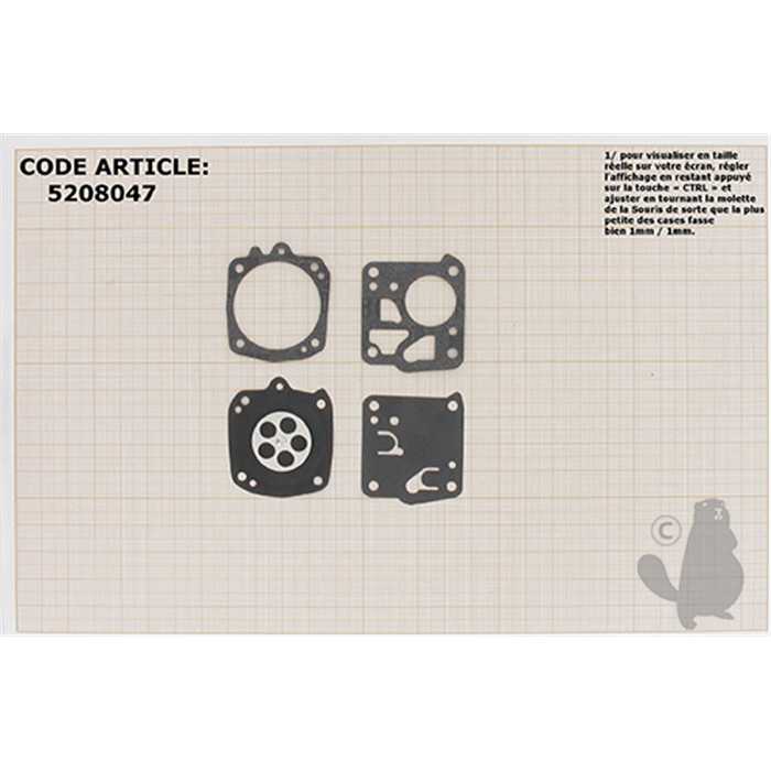 [520-8047] Kit membranes et joints carburateur adaptable TILLOTSON DG-3HS., 5208047, 520-8047