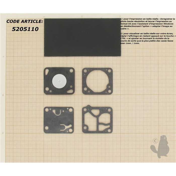 [D1MDC] Kit membranes carburateur adaptable pour WALBRO. Remplace origine: D1MDC 350504, 5205110, 350504, 520-5110