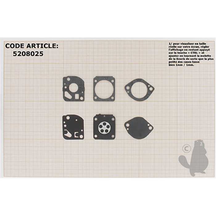Kit membranes et joints carburateur adaptable STIHL FS100. Remplace origine GND-95., 5208025, 520-8025