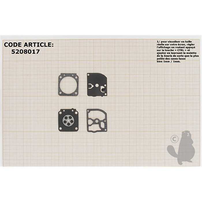 Kit membranes et joints carburateur adaptabler ECHO SRM4300. Remplace origine GND-61., 5208017, 520-8017
