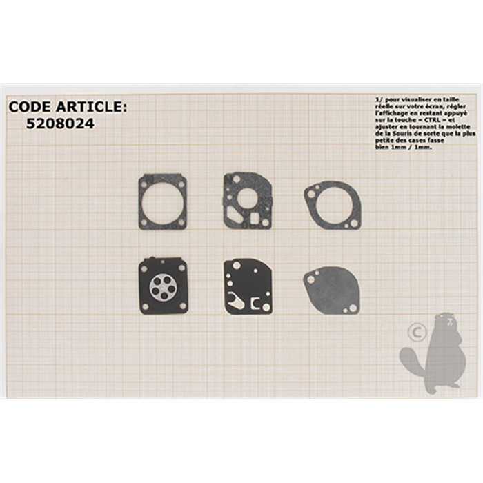 Kit membranes et joints carburateur adaptable STIHL FS130. Remplace origine GND-93., 5208024, 520-8024