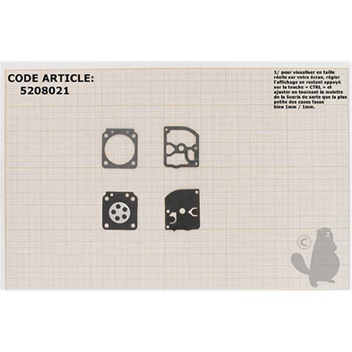 [GND-81.] Kit membranes et joints carburateur adaptable HUSQVARNA 445. Remplace origine GND-81., 5208021, 520-8021