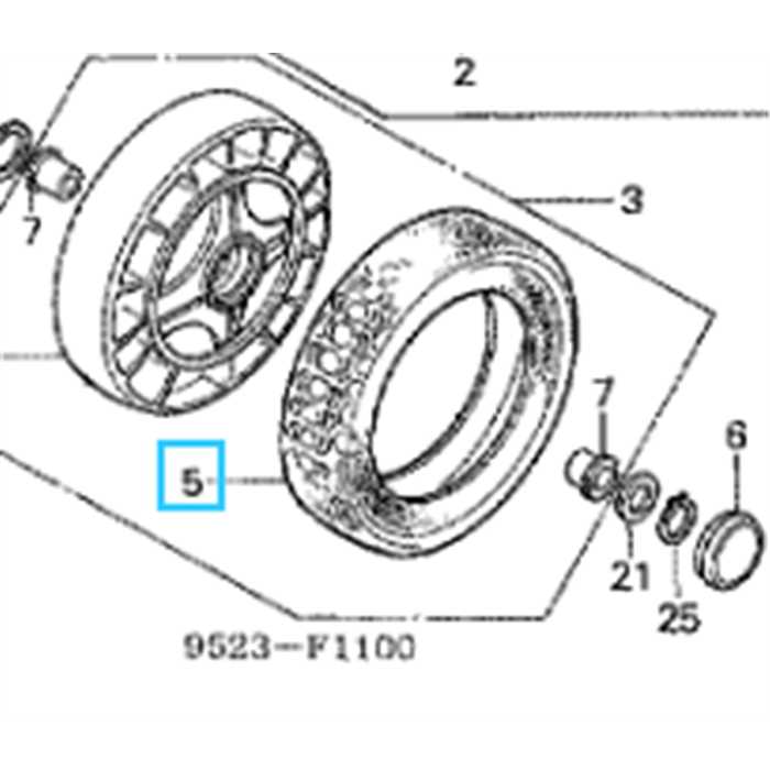 [42751-952-000] Bandage de roue avant 7" HONDA HR21 HR21-5, 42751952000, 42751-952-000, 2830-86311