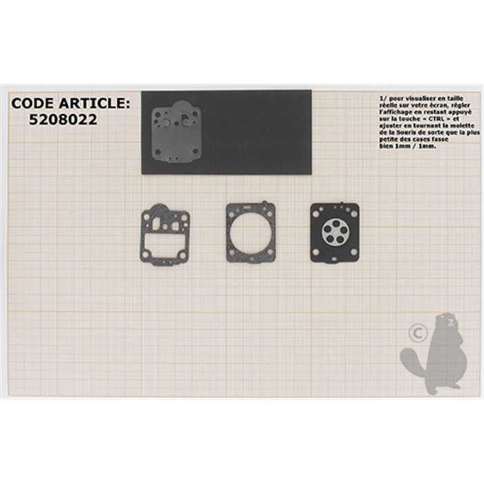 [GND-83.] Kit membranes et joints carburateur adaptable HUSQVARNA 235 240. Remplace origine GND-83., 5208022, 520-8022