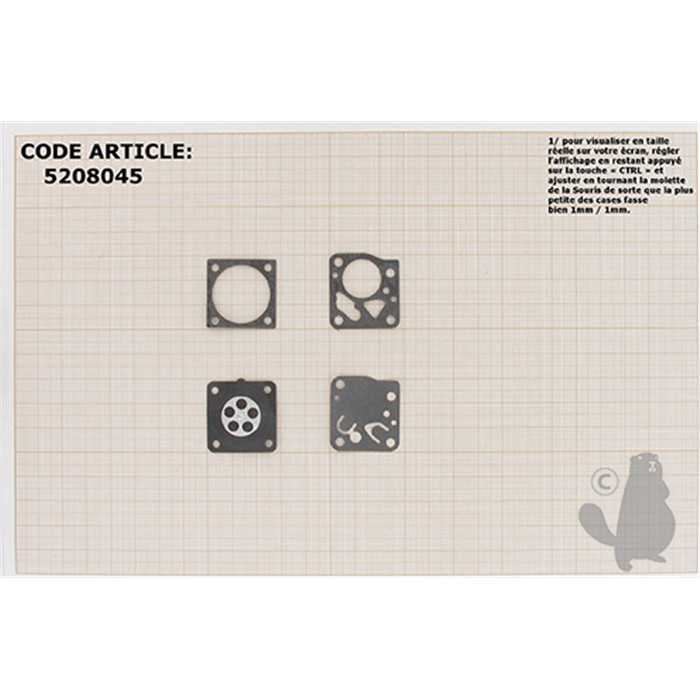 [DG-3HU.] Kit membranes et joints carburateur adaptable ALPINA 40 41 45 540 600 P34. Remplace origine DG, 5208045, 520-8045