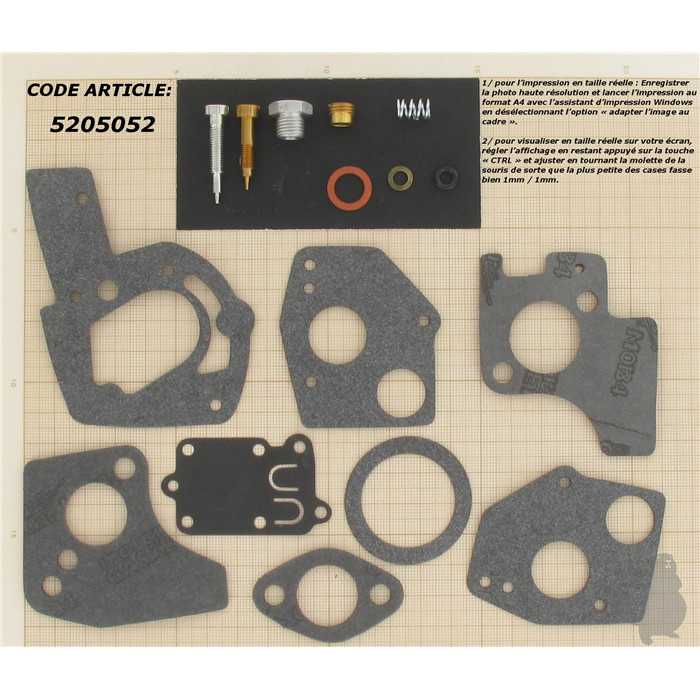 Kit Carburateur adaptable pour moteur BRIGG et STRATTON 3 à 5 ch. horizontaux à Carburateur Pulsa-Je, 5205052, 520-5052