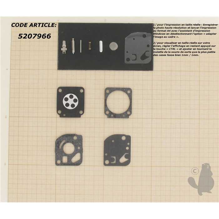Kit réparation adaptable pour carburateur C1Q monté sur ECHO ES2100 ES2400 PB2100 STIHL et autres., 5207966, 520-7966