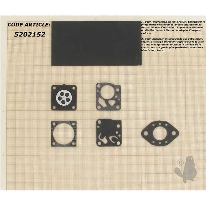 Kit membranes carburateur adaptable pour TILLOTSON. Remplace origine: DG-2HU, DG-2HU, DG2HU