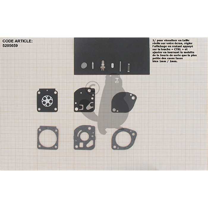 Kit de réparation carburateur adaptable pour C1Q-SK2. Remplace origine: RB-132 RB132., 5205659, RB132., 520-5659