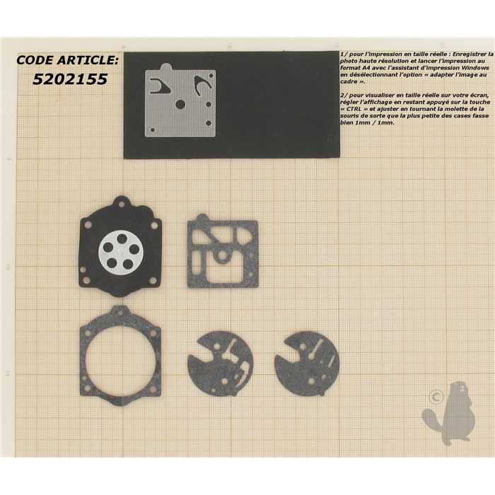 Kit membranes carburateur adaptable pour WALBRO. Remplace origine: D10-HDB 350518 520695, D1HDB, 0-D10-HDB