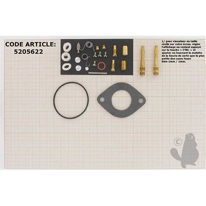Kit réparation carburateur adaptable BRIGGS et STRATTON pour moteurs VANGUARD 15 5 / 16 / 16 5 / 17, 5205622, 520-5622
