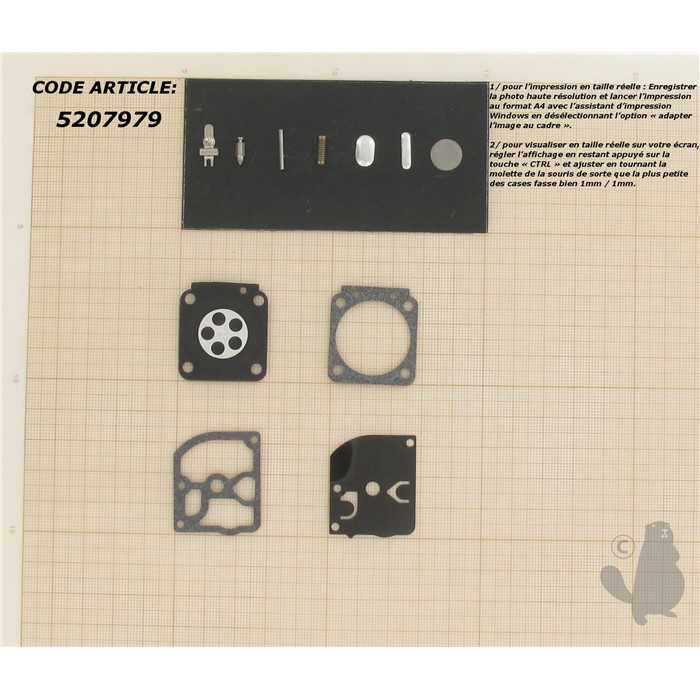 Kit réparation adaptable pour Carburateur C1Q monté sur STIHL 430 017 018 MS170 MS180. Remplace, 5207979, 520-7979