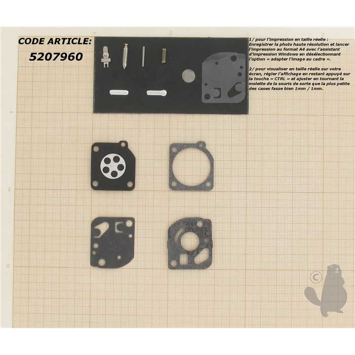 Kit réparation adaptable pour carburateur C1Q monté sur ECHO WP1000 SRM2600 Mc CULLOCH 28cc 32cc , 5207960, 520-7960