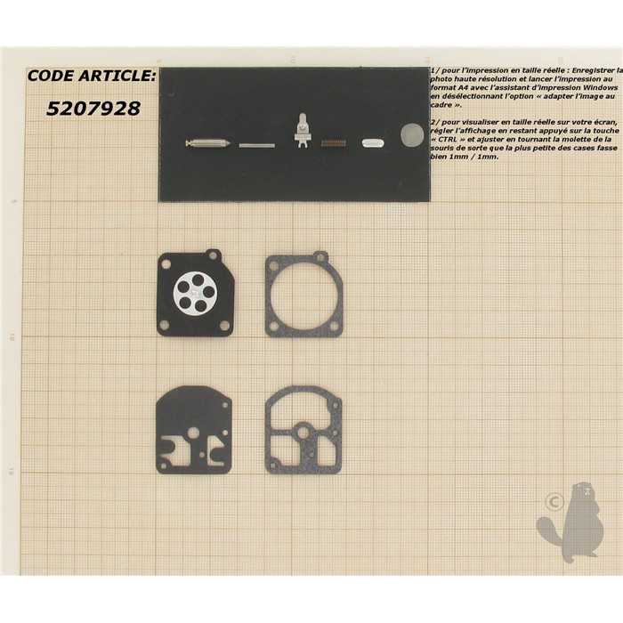 Kit réparation adaptable pour carburateur monté sur EFCO Jet 460 AVS 300 400 et OLEO-MAC. Remplac, 5207928, 520-7928