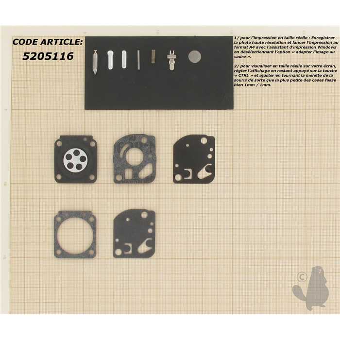 Kit réparation adaptable pour carburateur C1U monté sur DOLMAR MS30 ST155 ST175 ST185 ST385 HB , 5205116, 520-5116