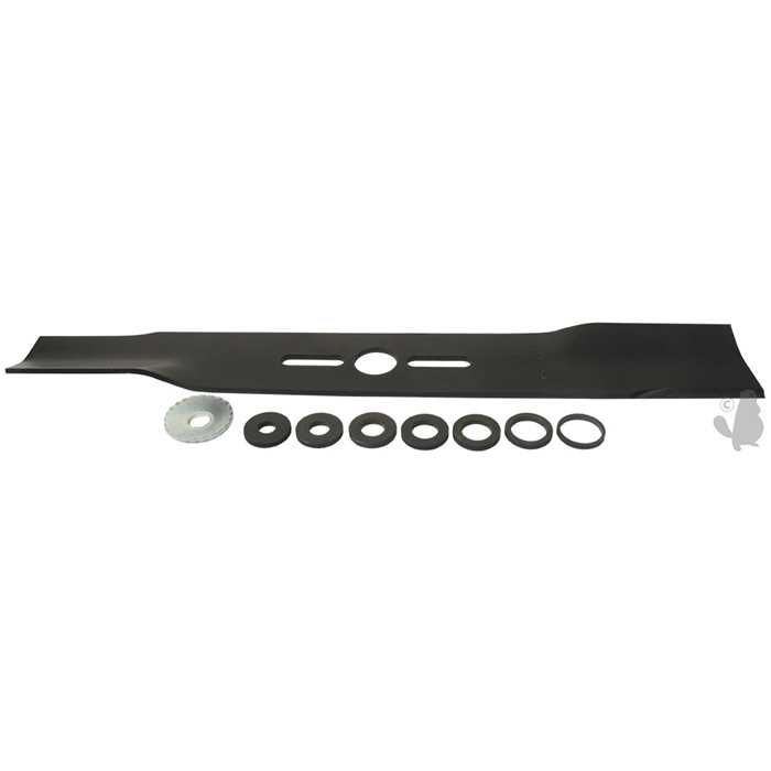 [110-8095] Lame soufflante universelles droite pour tondeuse - L: 457mm alésage central: 25mm, 1108095, 110-8095