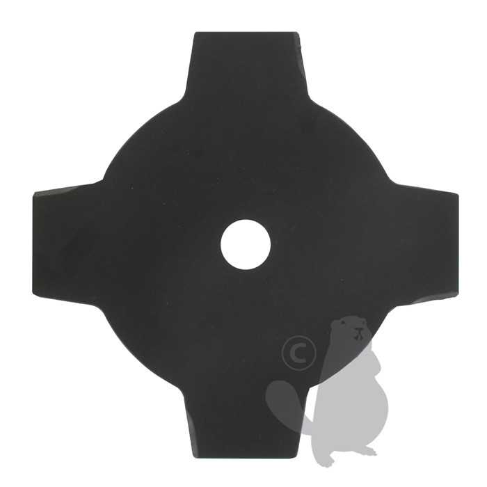 [120-0200] Lame 4 dents pleine adaptable pour débroussailleuse - Coupe de 255mm alésage: 25 4mm épaisseur: 1 , 1200200, 120-0200