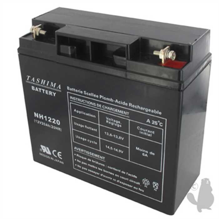 Batterie sèche e-tech 12v 20ah mod. Castel-garden SBA1812KR, SBA2212KR.