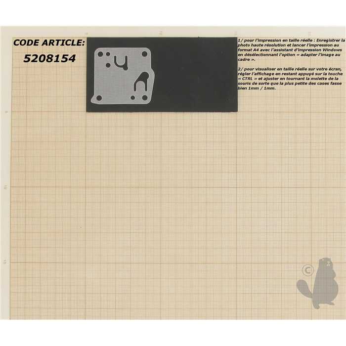 Membrane adaptable pour carburateur TILLOTSON type HS, 5208154, 520-8154