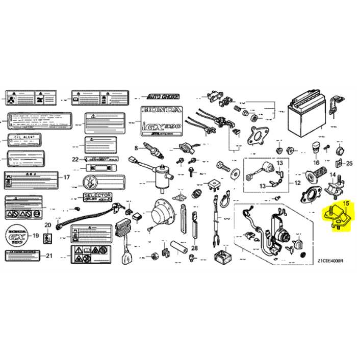 [68325-899-000] CAOUTCHOUC INFERIEUR MOTEUR HONDA GX390, 68325-899-000