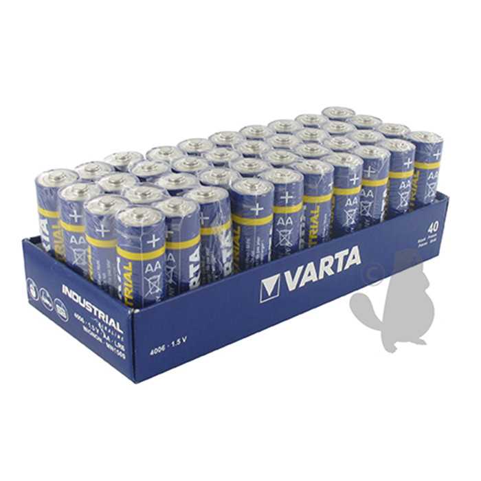 NET PACK ATELIER DE 40 PILES VARTA INDUSTRIAL TYPE AA, 2109908, 210-9908