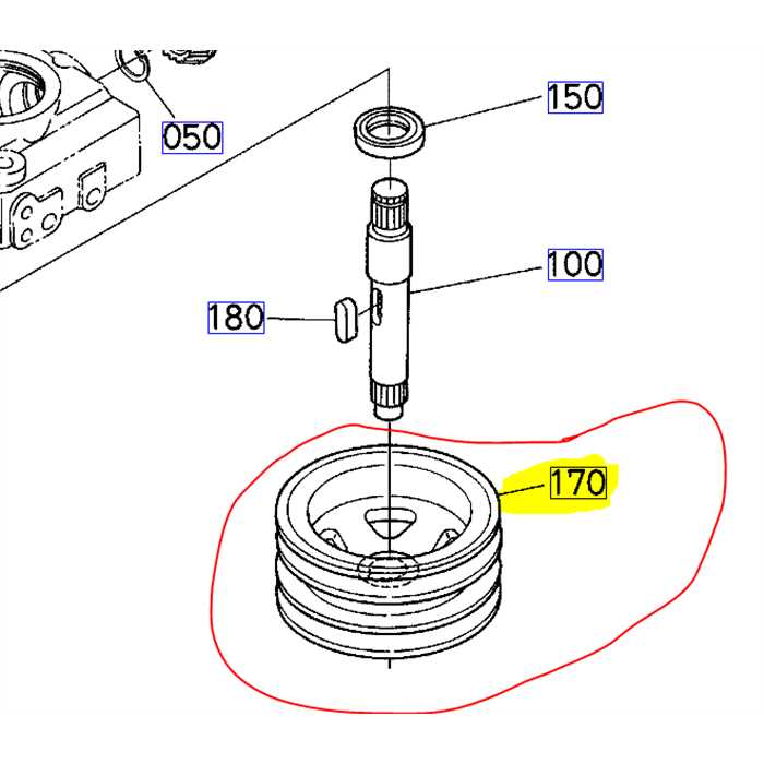 [K5410-71240] Poulie double moyeu central KUBOTA rck48grec2, K541071240, K5410-7124-0