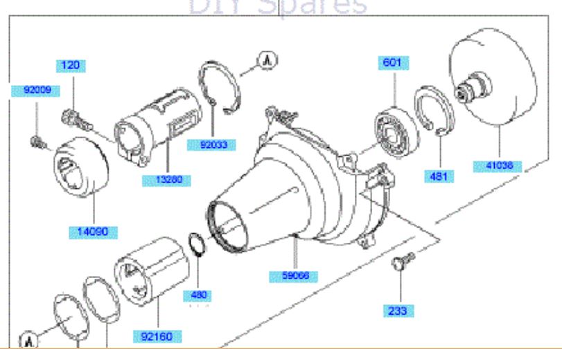 Renvoi embrayage complet KAWASAKI kbh35b, 13304-2251