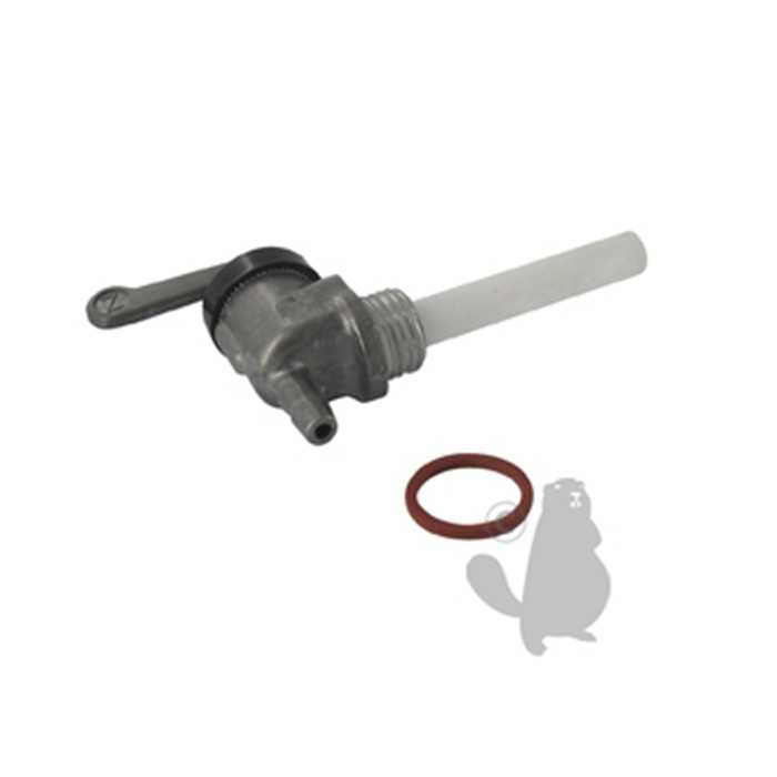 Robinet à essence métallique adaptable SABO avec Filtre nylon - Filetage: M14 x 1,5. Remplace origin
