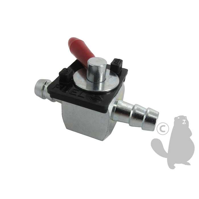 [420-0399] Robinet à essence métallique montage en ligne pour tuyau diam : 6 35mm., 4200399, 420-0399