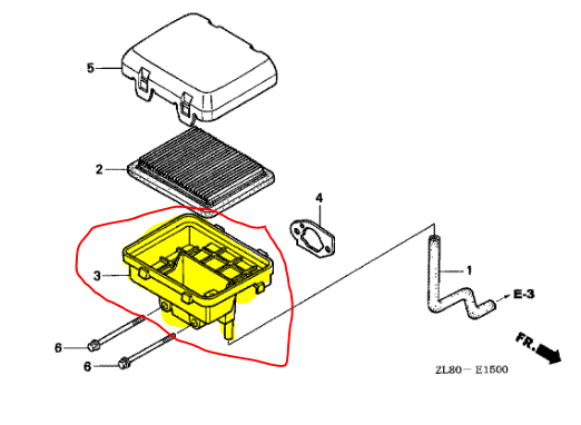 [17220-ZL8-020] Boitier de filtre a air HONDA GC160, 17220-ZL8-020, 17220-ZL8-000, 17220-ZL8-010