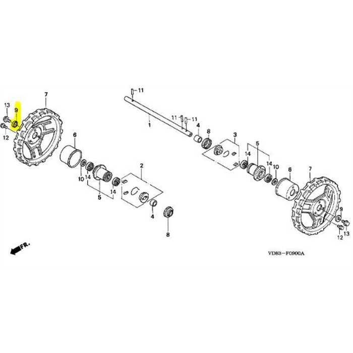 [90505-SD9-000] Rondelle de montage roue arriere Honda UM616, 90505 SD9 000, 90505SD9000