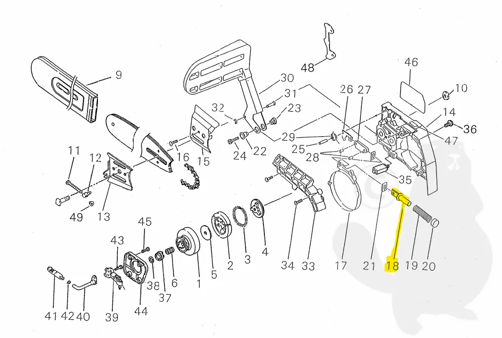 Axe carré Shindaiwa 377-352s-285s-357-757 488, C334000130, 72316-54220