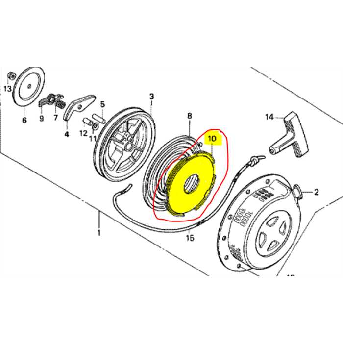 [28445-ZE1-003] Boite ressort lanceur GX110-120-140-160-f310, 28445ZE1003, 28445-ZE1-003
