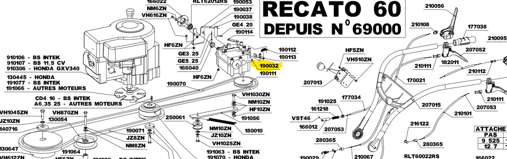 Boite de vitesses recato 60, 190032, RL4501020003