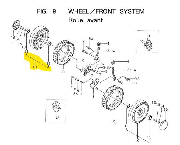 [2500-336-260-00] Roue avant complète ISEKI SW521, 250033626000, 2500-336-260-00
