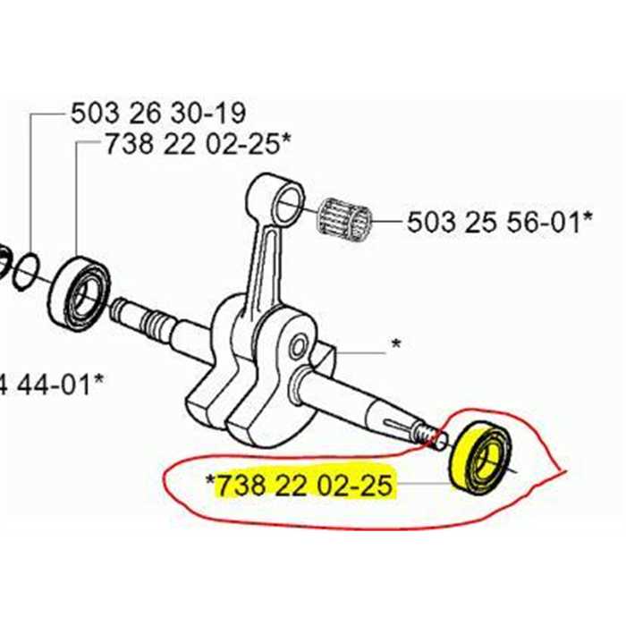 Roulement de vilebrequin HUSQVARNA K760, 738220225, 7382202.25 6203/C3